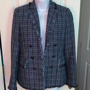 Akris Punto Tweed Bouble Breasted Blazer (blue)